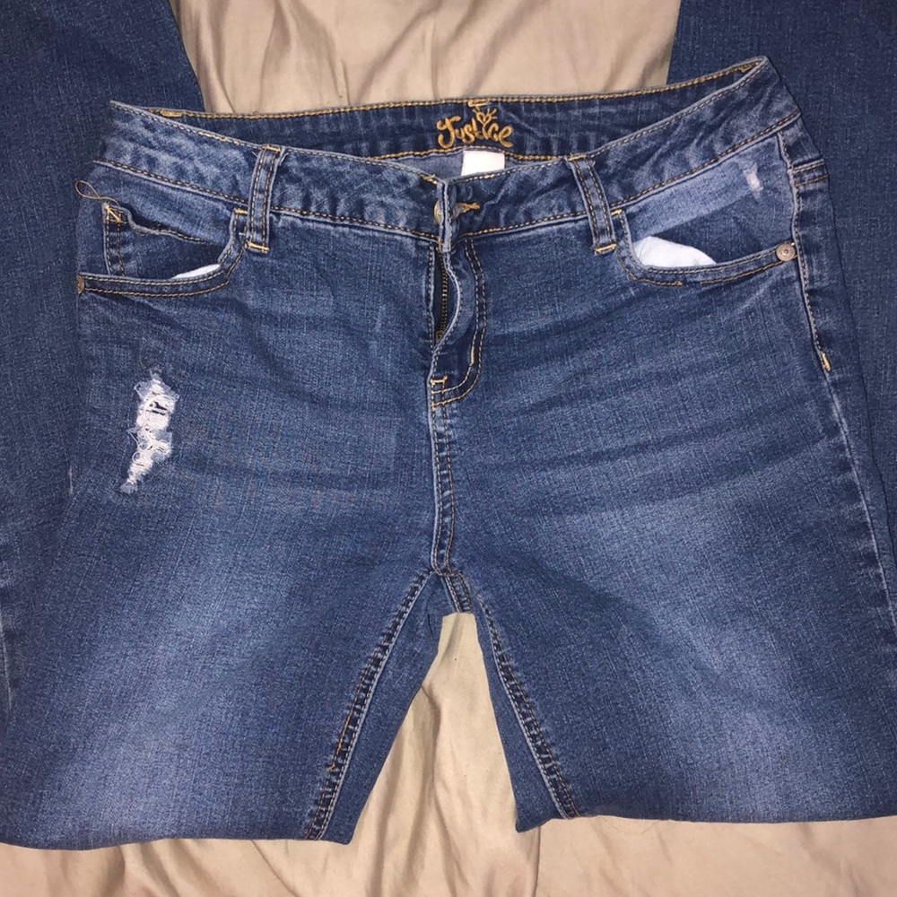 justice blue jeans size 16 supper skinny
